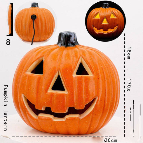 Hollow Plug-in Pumpkin Piles Placed Outdoors In The Park